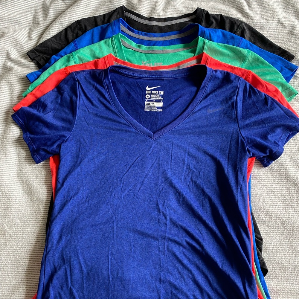 5 dri fit v neck nike shirts